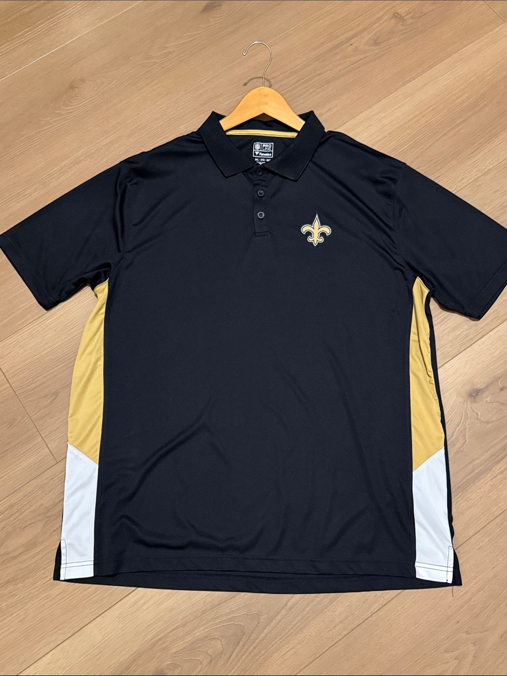 Men's Black New Orleans Saints Black polo with Fleur-de-lis